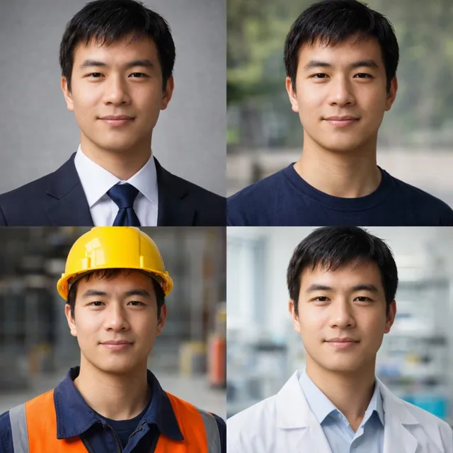 4 面板专业头像网格 preview image 1