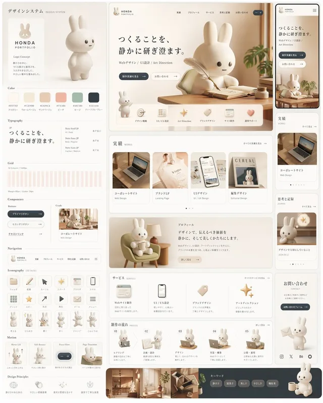 Rabbit Portfolio 设计系统板 preview image 1