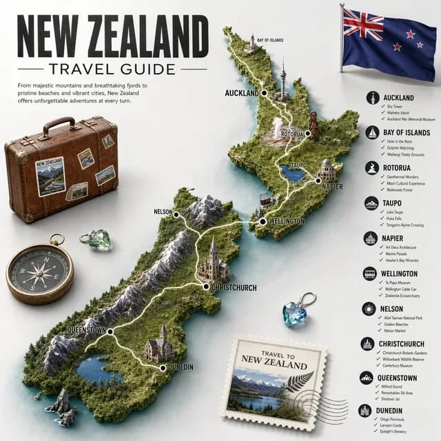 新西兰旅游指南海报 preview image 1