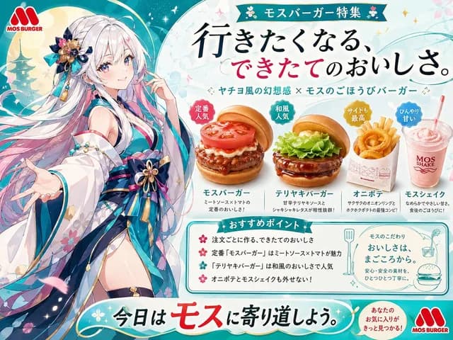 动漫 MOS 汉堡促销海报 preview image 1