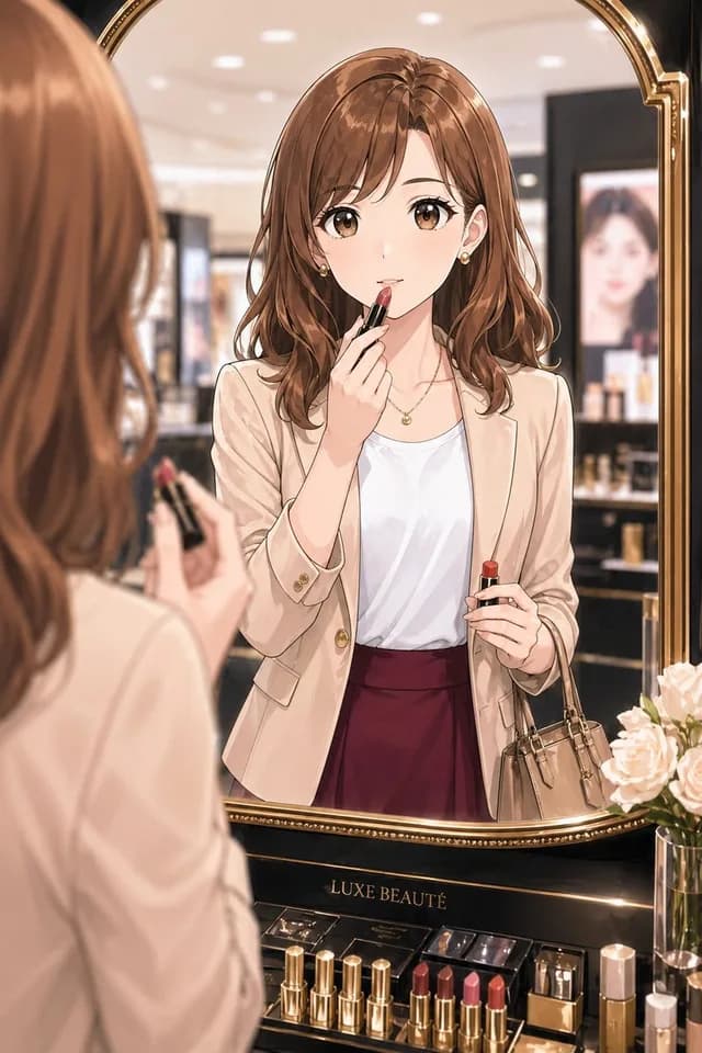 美容柜台的优雅办公室女士 preview image 1