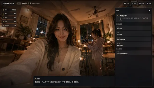 电影咖啡馆视觉小说 UI preview image 1