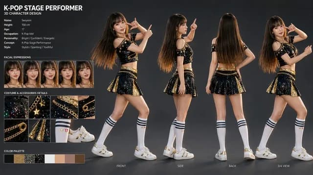K-Pop 偶像 3D 角色表 preview image 1