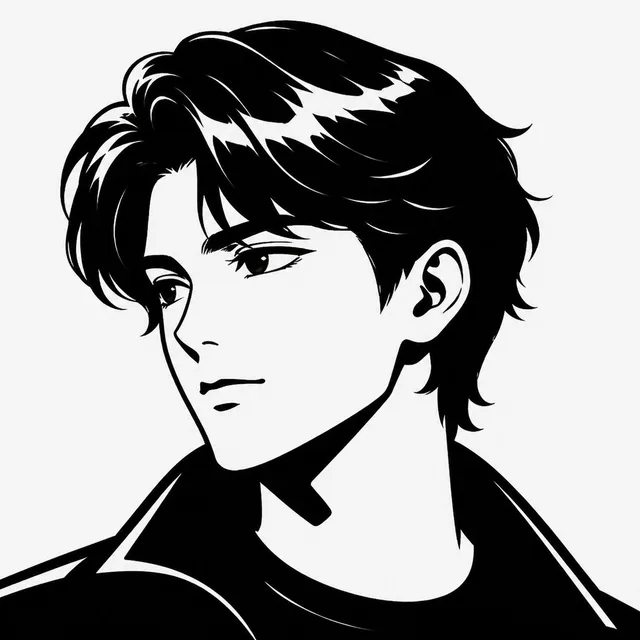极简黑白男性剪影 preview image 1