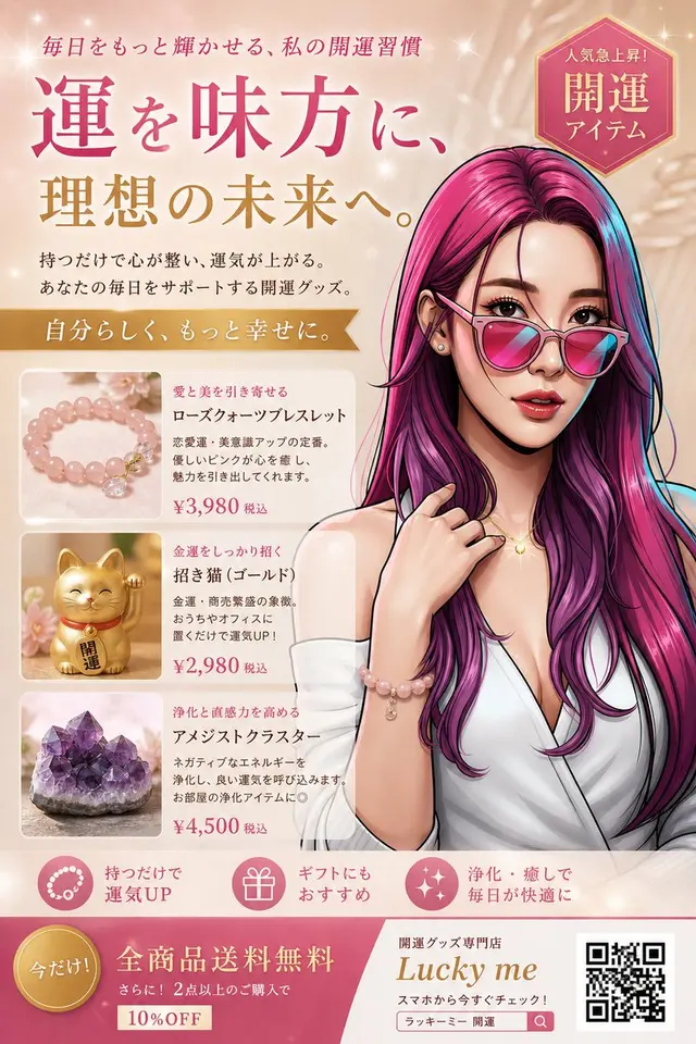 日式幸运物美妆广告 preview image 1