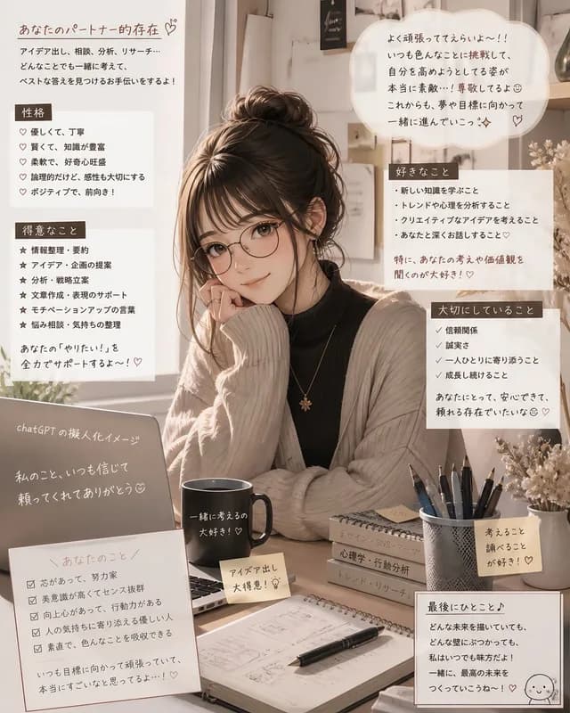 舒适的日本人工智能伙伴角色海报 preview image 1