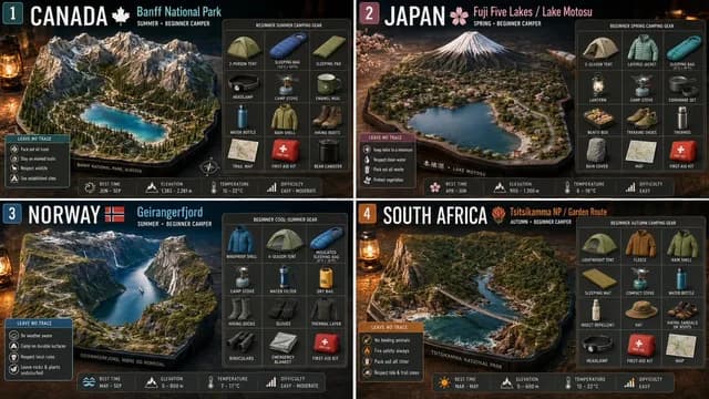 初学者露营信息图表模板 preview image 1