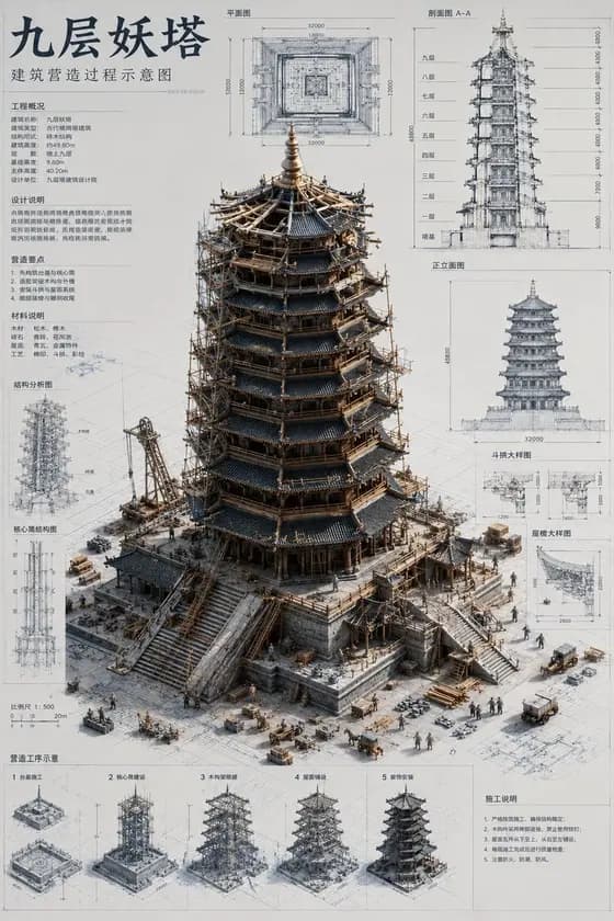 建筑微型蓝图草稿 preview image 1