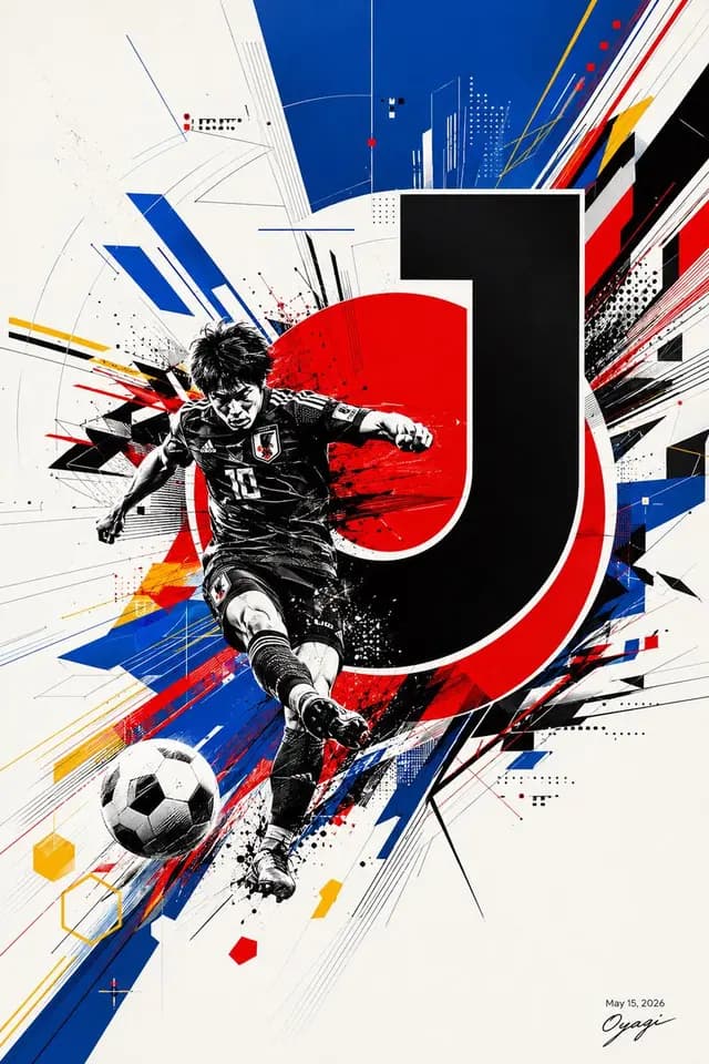 Dynamic Japan Soccer Poster preview image 1