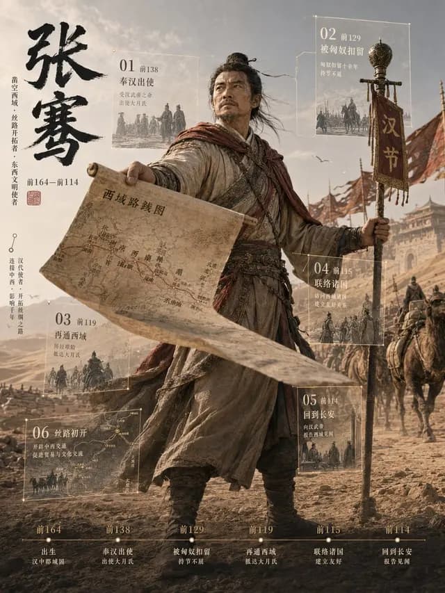张骞3D历史档案海报 preview image 1