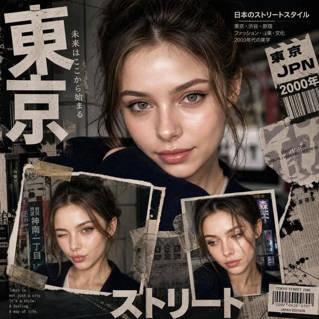 Y2K 日本社论拼贴海报 preview image 1