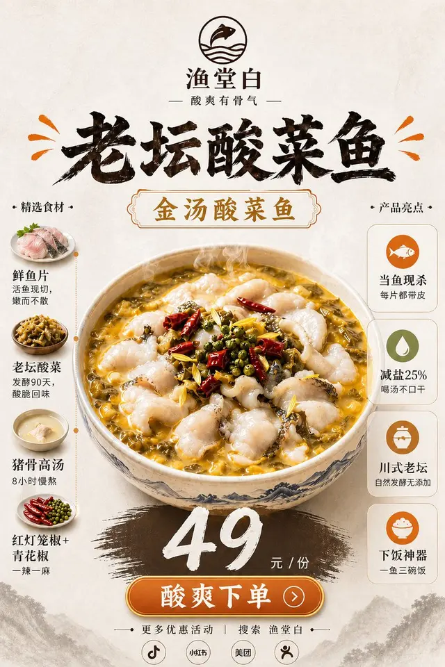 酸鱼餐厅海报 preview image 1