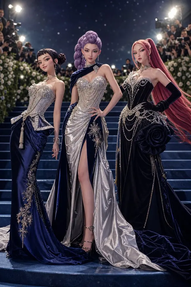动漫风格的 Met Gala 三人组 preview image 1