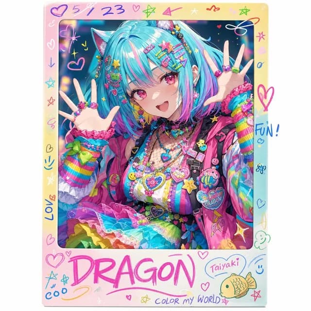 彩虹装饰动漫照片卡 preview image 1