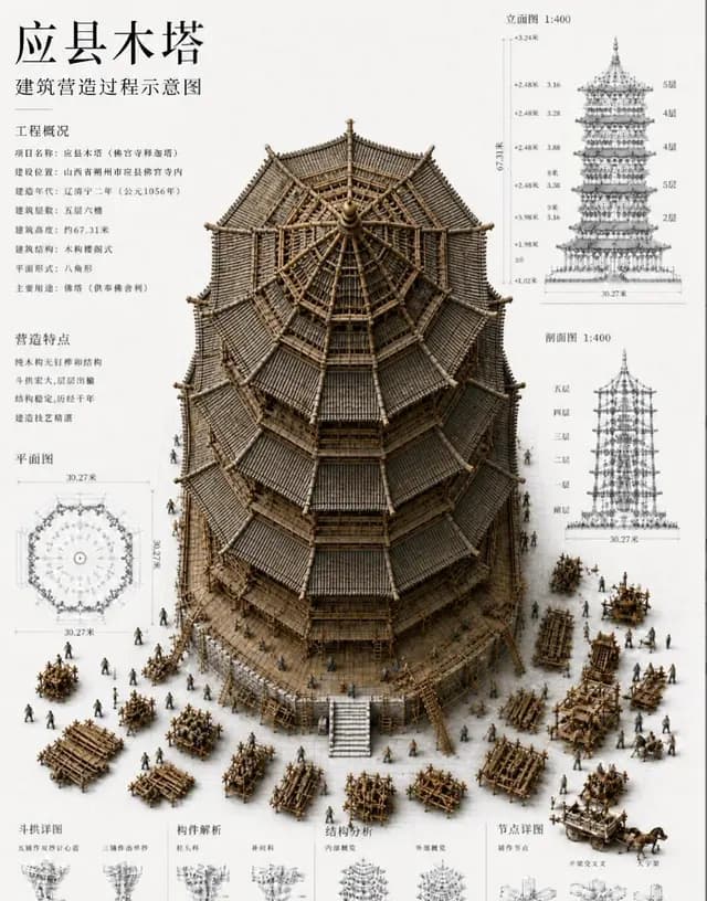 中国木塔建筑板 preview image 1