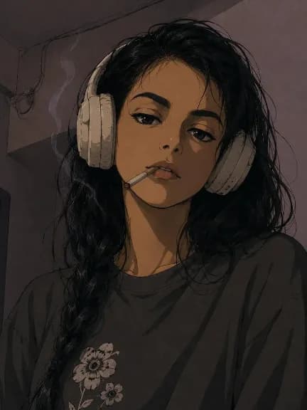 90 年代反叛动漫耳机肖像 preview image 1