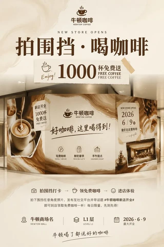 牛顿咖啡开幕海报 preview image 1