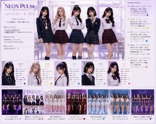 霓虹脉冲偶像简介海报 preview image 1