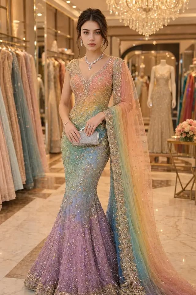 优雅的纱丽礼服肖像 preview image 1
