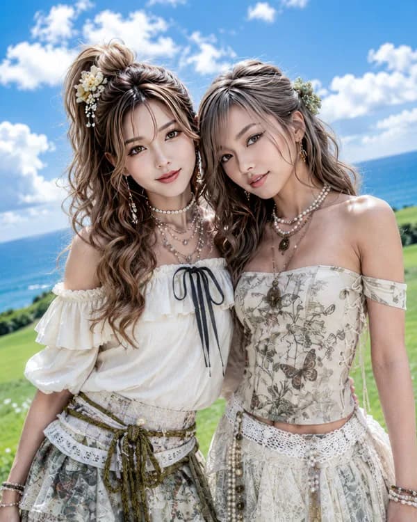 海边波西米亚AI Lady Duo preview image 1
