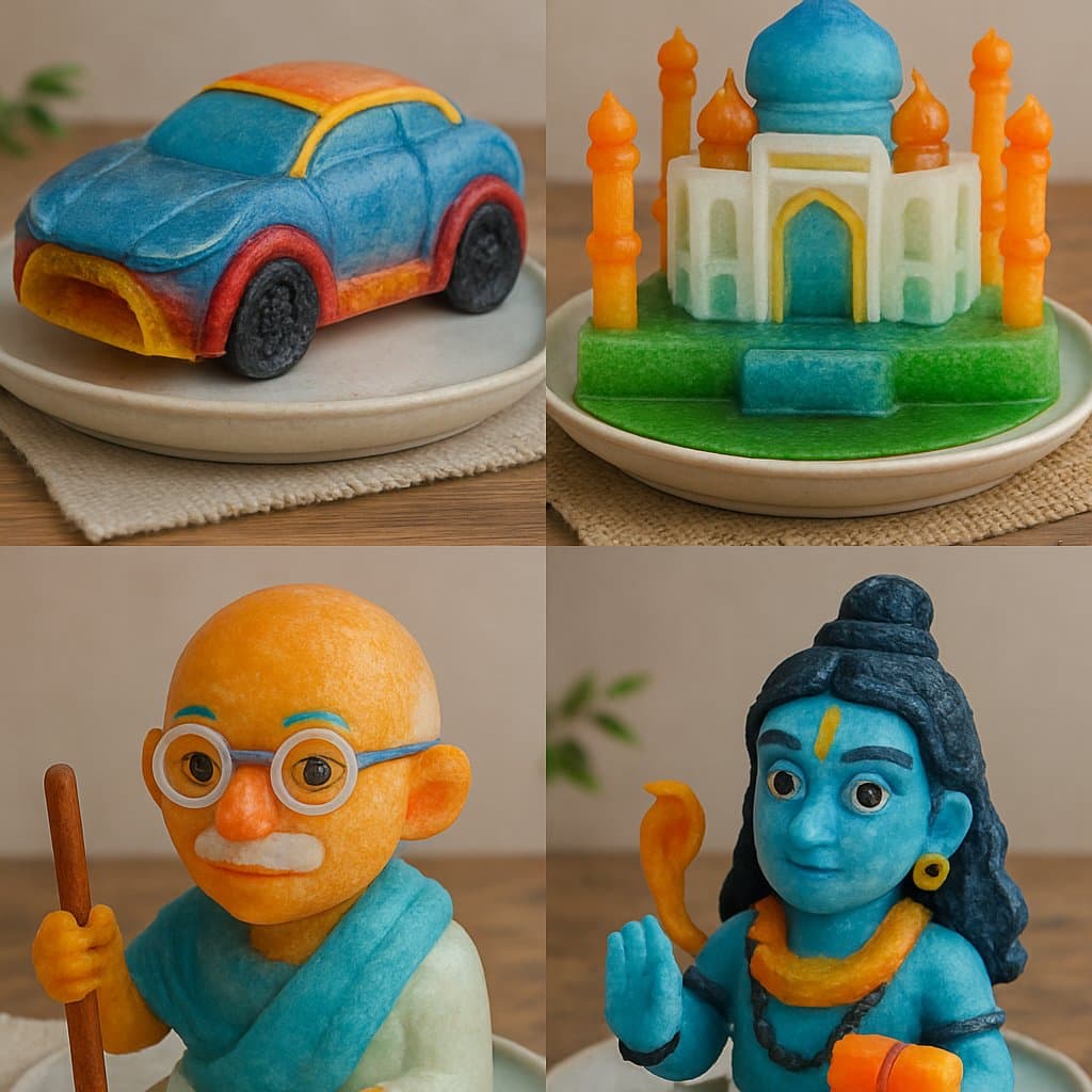 Colorful handmade sculptures