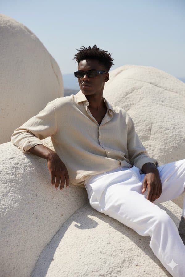 Sitting on the massive, smooth white rock formation
