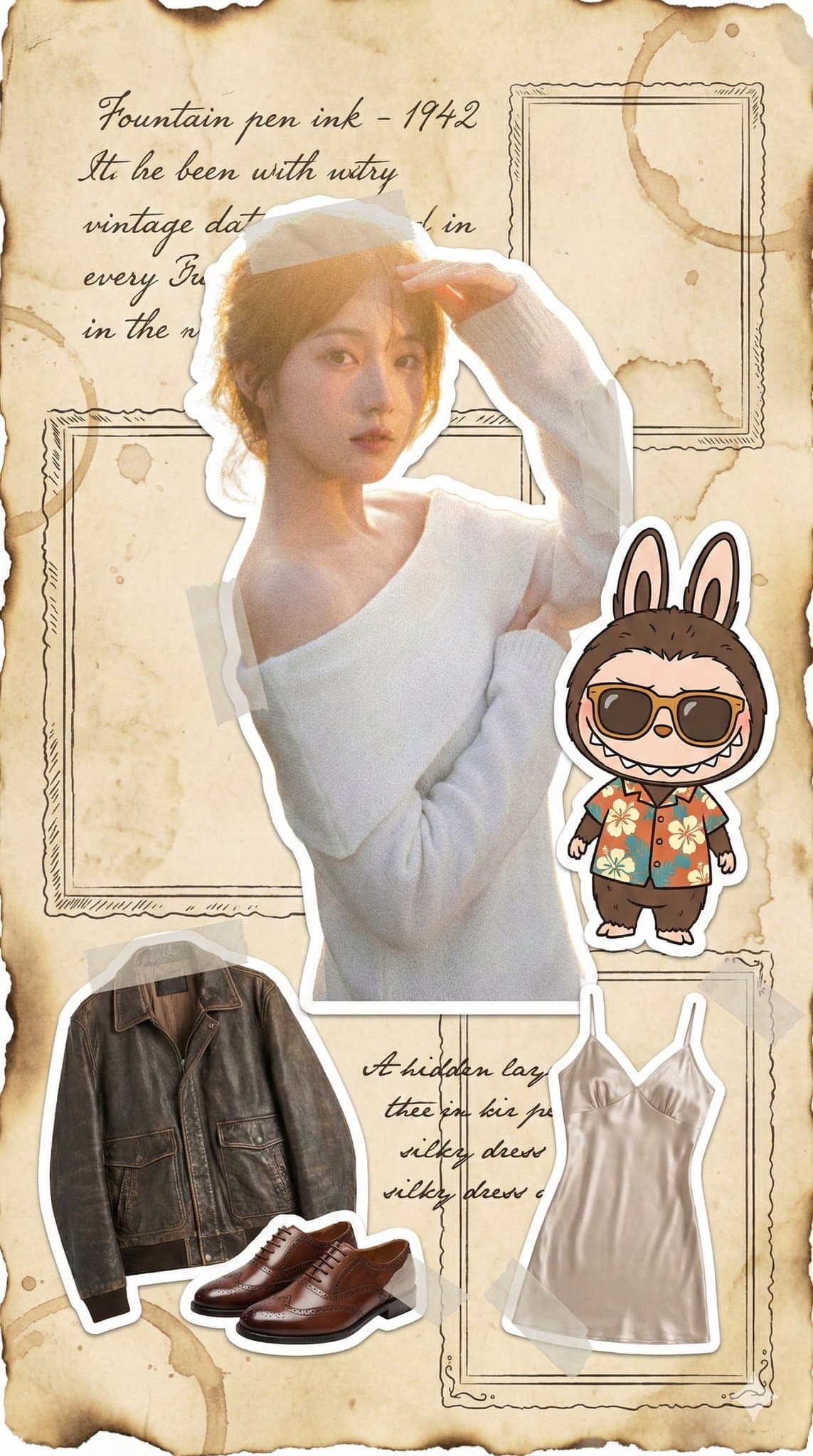 Vintage Yellowed Newspaper Journal