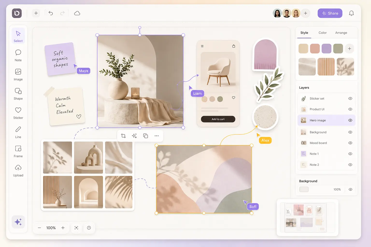 KI-Design-Canvas-Ideen Beispiel mit Nano Banana 2 Lite API