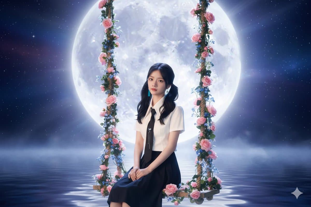 Mid-Autumn Festival Moonlit Swing Photo