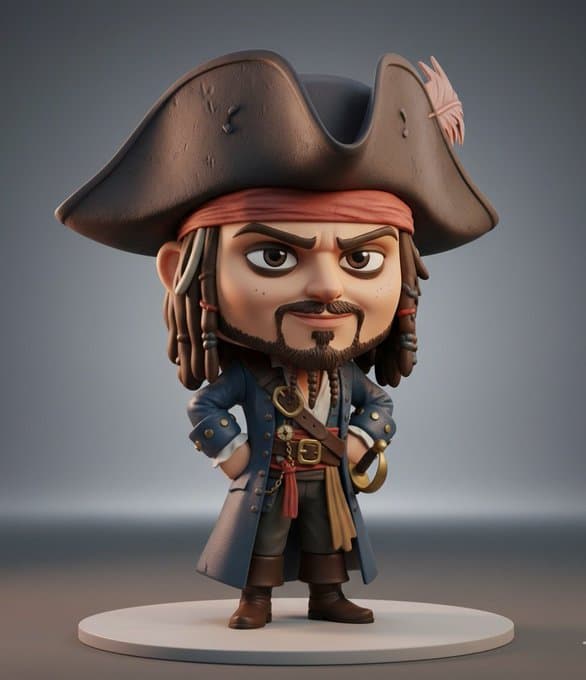 Character transformed into 3D collectible Q-version figurine