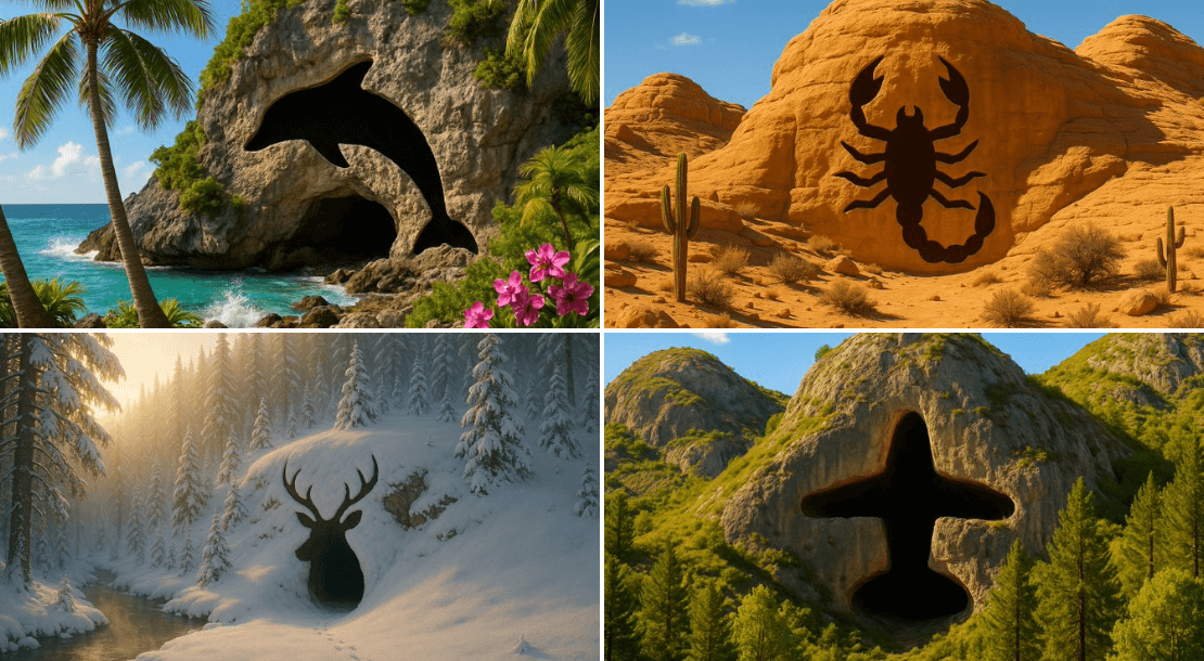 Landscape cave entrance shape